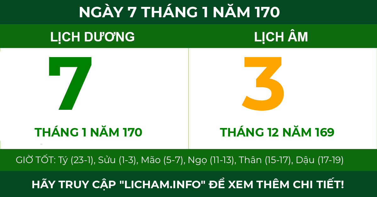 lịch âm ngày 7 tháng 1 năm 170