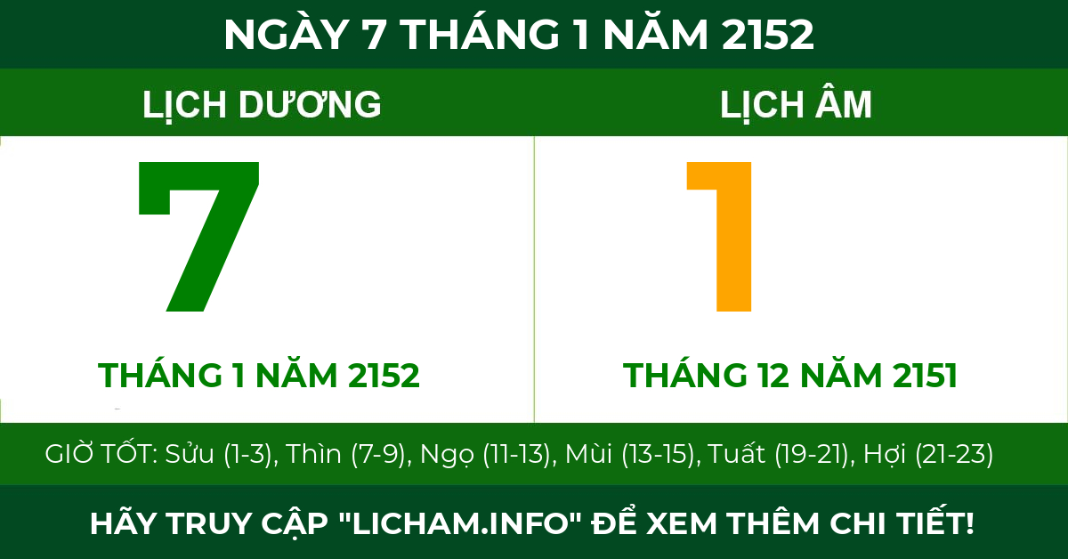 lịch âm ngày 7 tháng 1 năm 2152