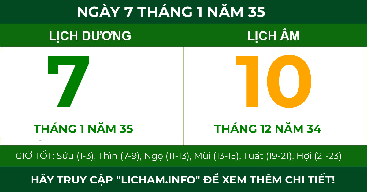 lịch âm ngày 7 tháng 1 năm 35