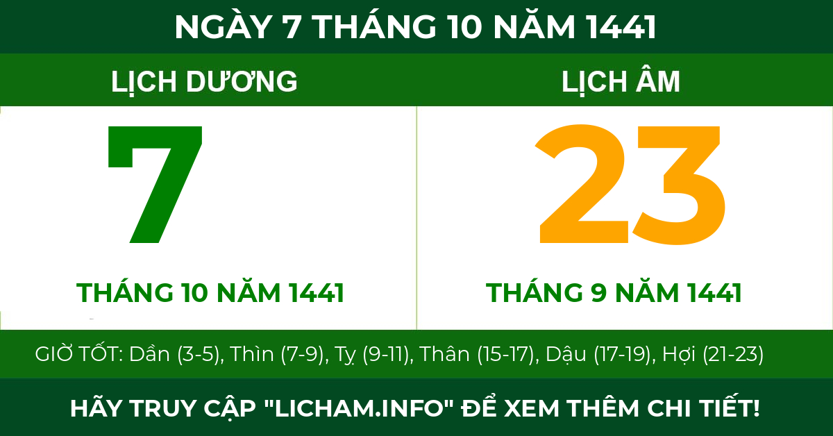 lịch âm ngày 7 tháng 10 năm 1441