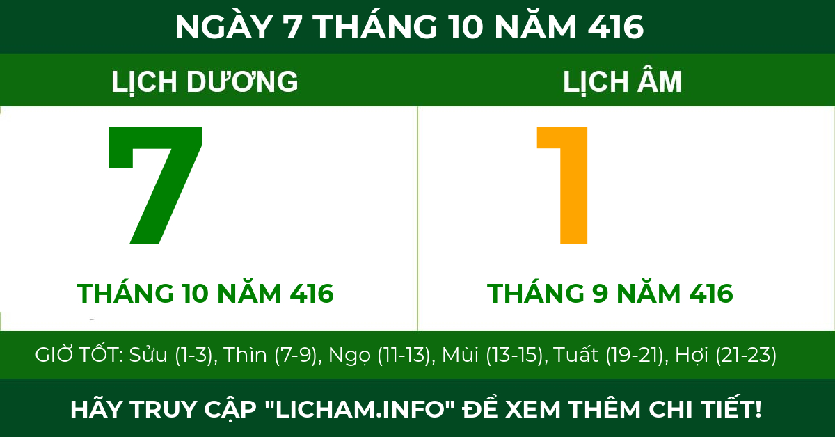 lịch âm ngày 7 tháng 10 năm 416