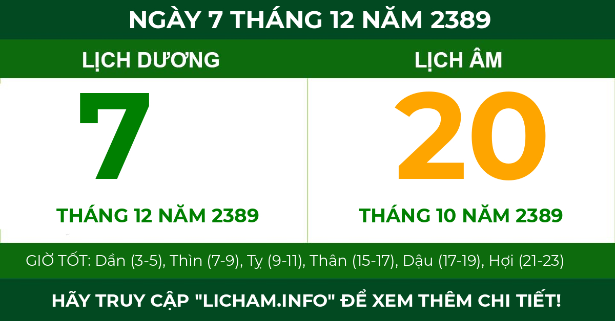 lịch âm ngày 7 tháng 12 năm 2389