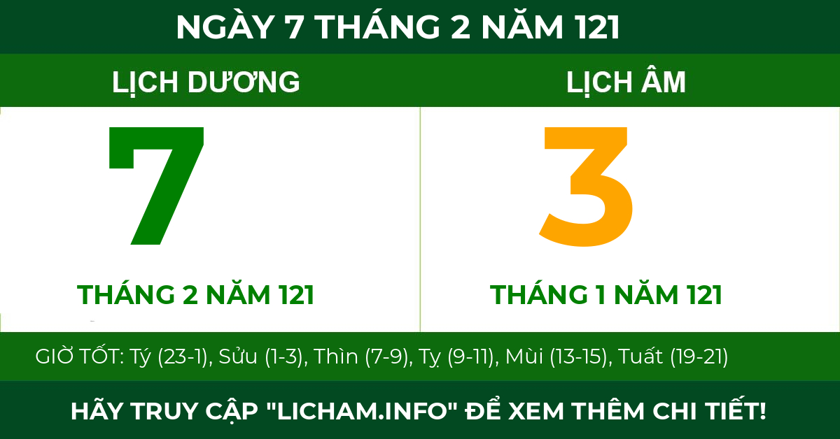 lịch âm ngày 7 tháng 2 năm 121