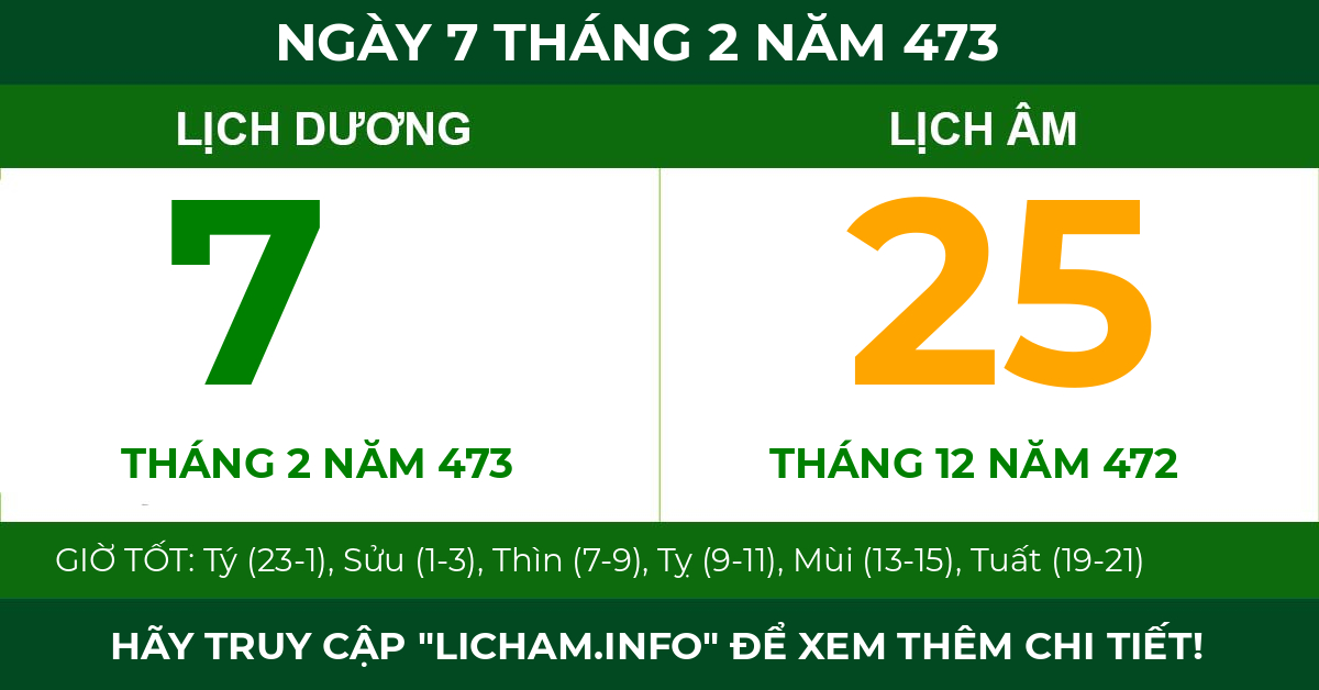 lịch âm ngày 7 tháng 2 năm 473