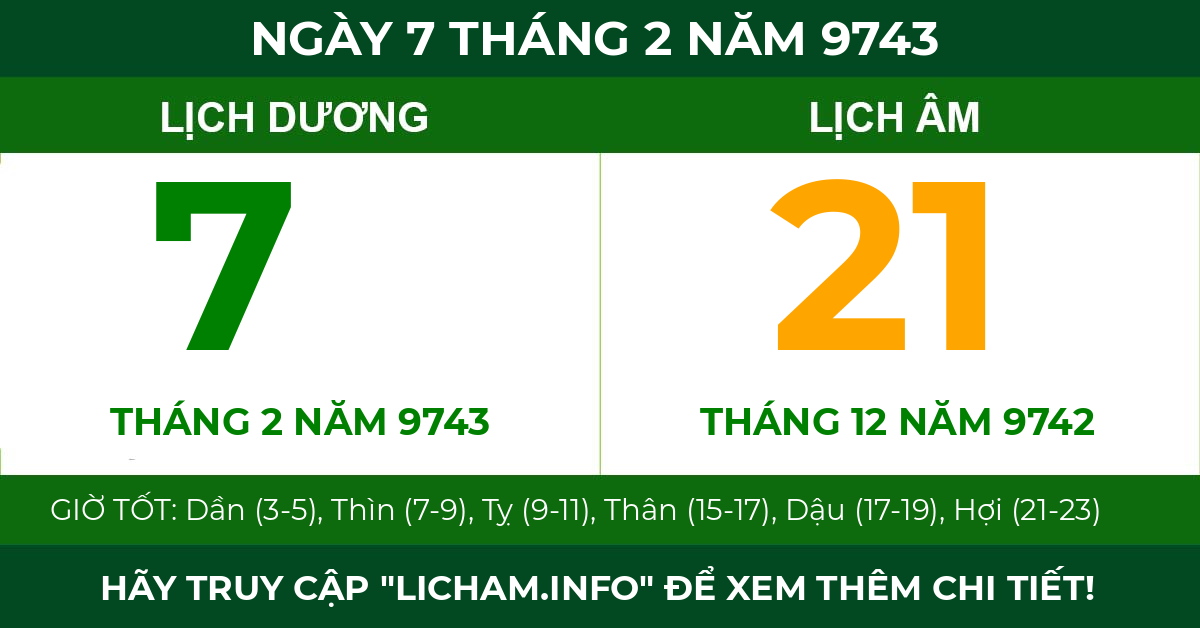 lịch âm ngày 7 tháng 2 năm 9743