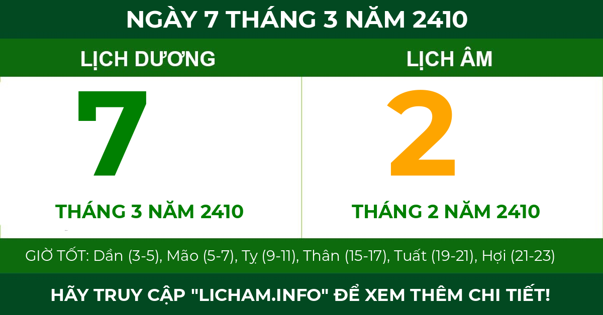 lịch âm ngày 7 tháng 3 năm 2410