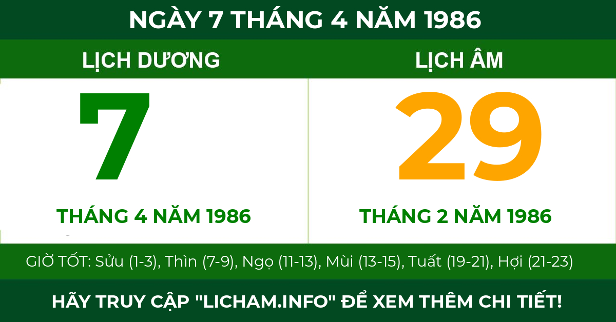 lịch âm ngày 7 tháng 4 năm 1986