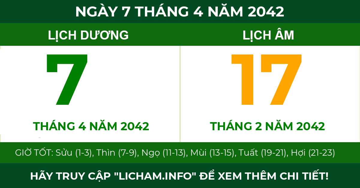 lịch âm ngày 7 tháng 4 năm 2042