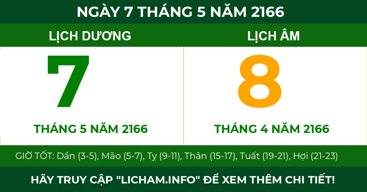 lịch âm ngày 7 tháng 5 năm 2166