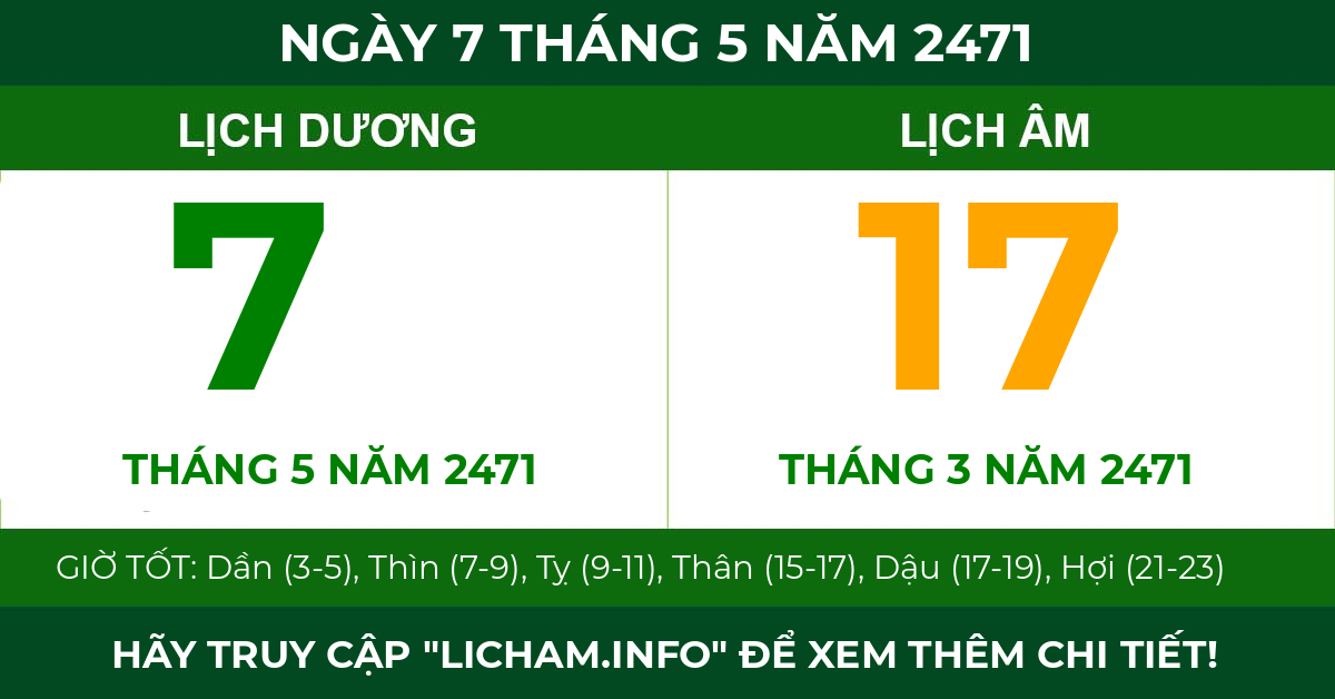 lịch âm ngày 7 tháng 5 năm 2471