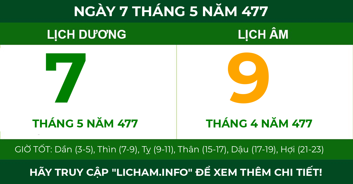 lịch âm ngày 7 tháng 5 năm 477