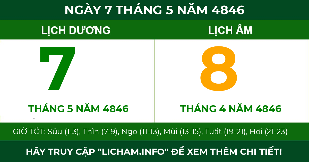 lịch âm ngày 7 tháng 5 năm 4846
