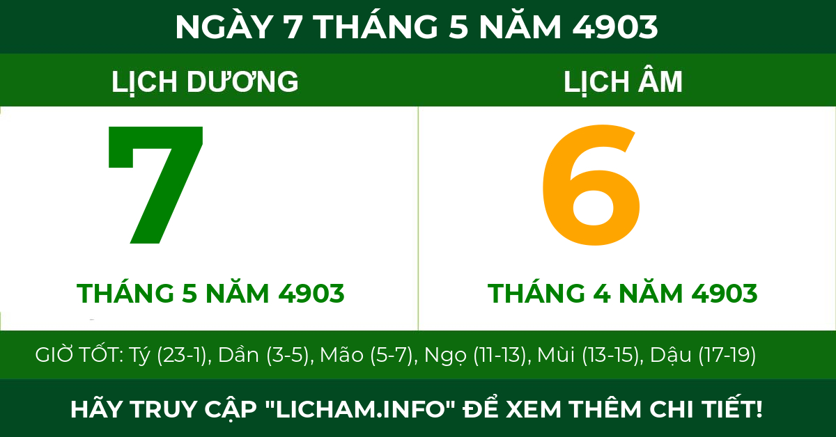 lịch âm ngày 7 tháng 5 năm 4903