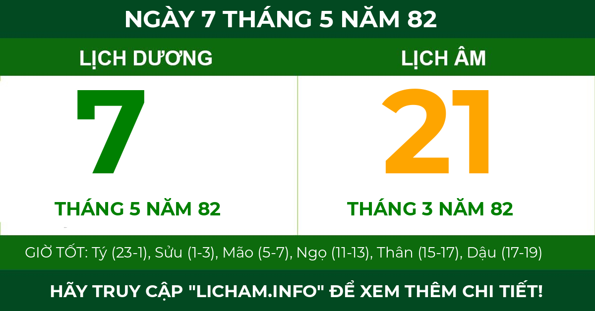 lịch âm ngày 7 tháng 5 năm 82