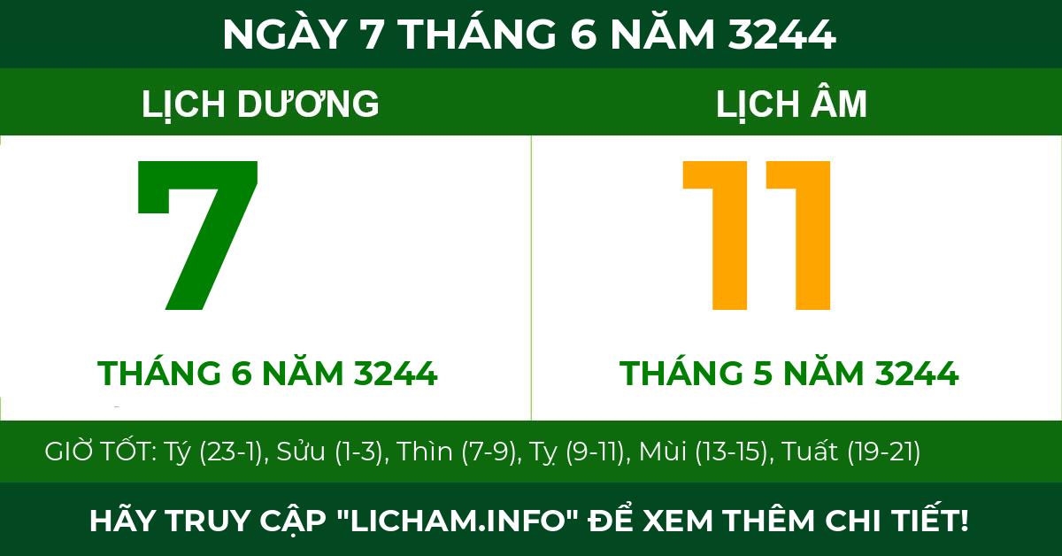 lịch âm ngày 7 tháng 6 năm 3244