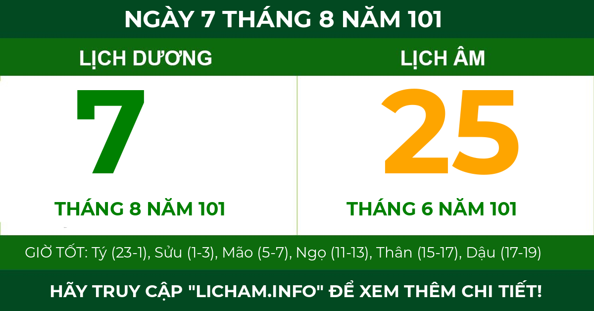 lịch âm ngày 7 tháng 8 năm 101