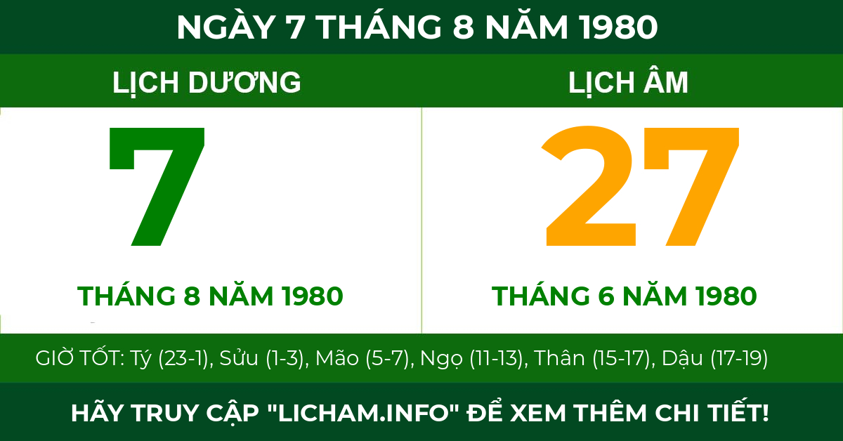 lịch âm ngày 7 tháng 8 năm 1980