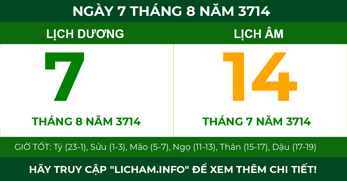 lịch âm ngày 7 tháng 8 năm 3714