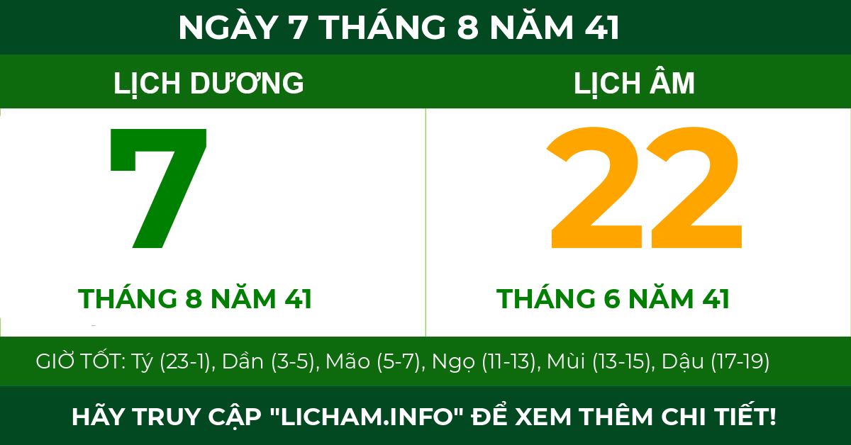 lịch âm ngày 7 tháng 8 năm 41