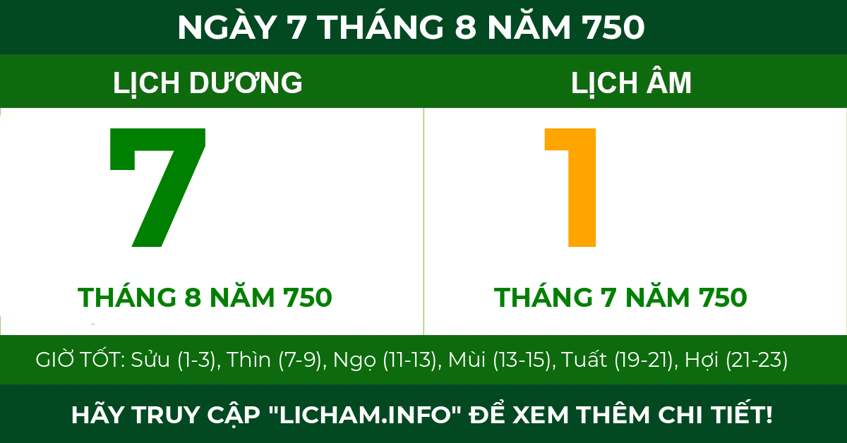 lịch âm ngày 7 tháng 8 năm 750