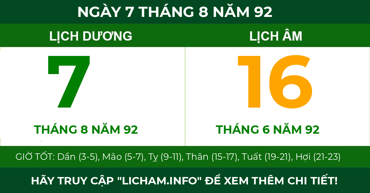lịch âm ngày 7 tháng 8 năm 92