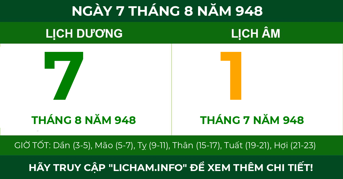 lịch âm ngày 7 tháng 8 năm 948