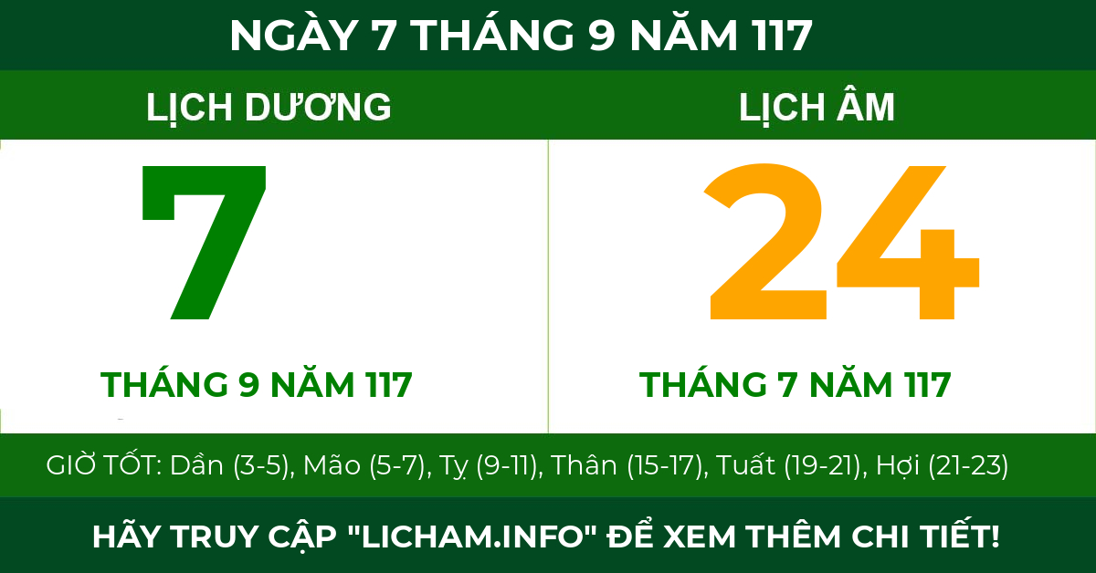 lịch âm ngày 7 tháng 9 năm 117
