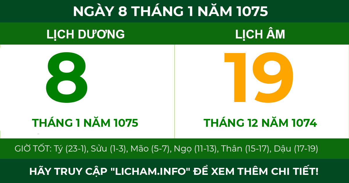 lịch âm ngày 8 tháng 1 năm 1075