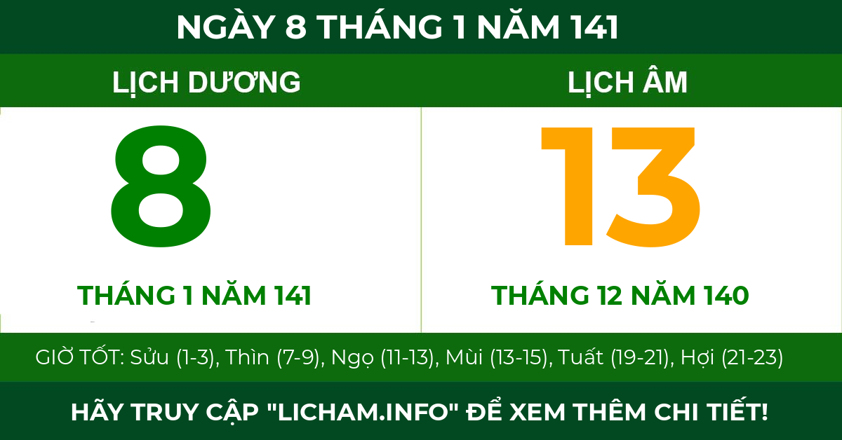 lịch âm ngày 8 tháng 1 năm 141