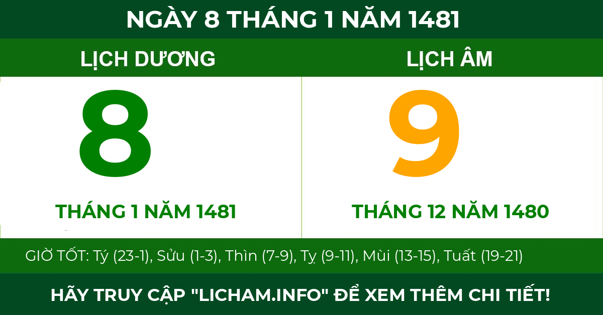 lịch âm ngày 8 tháng 1 năm 1481