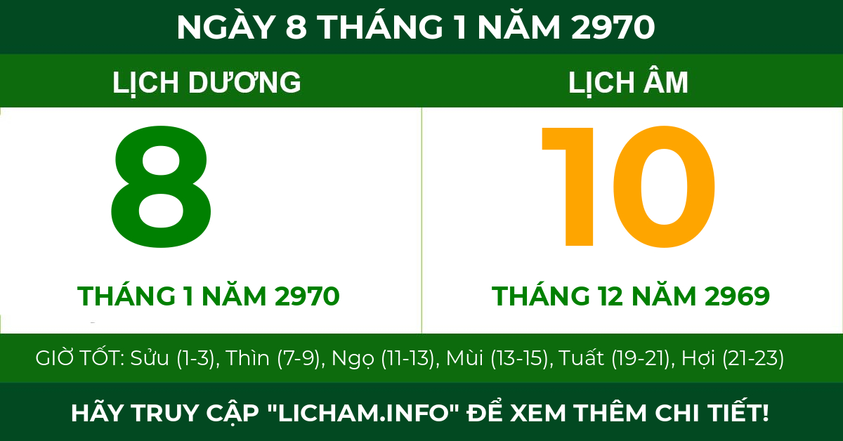 lịch âm ngày 8 tháng 1 năm 2970