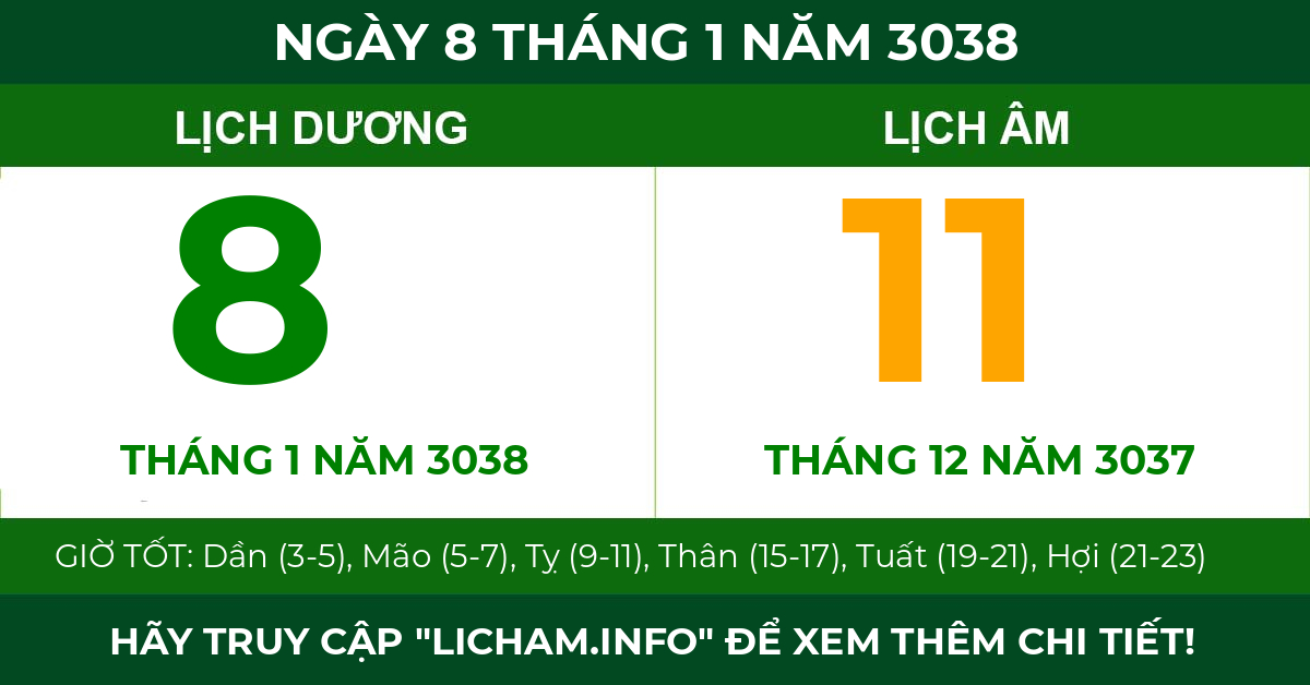 lịch âm ngày 8 tháng 1 năm 3038