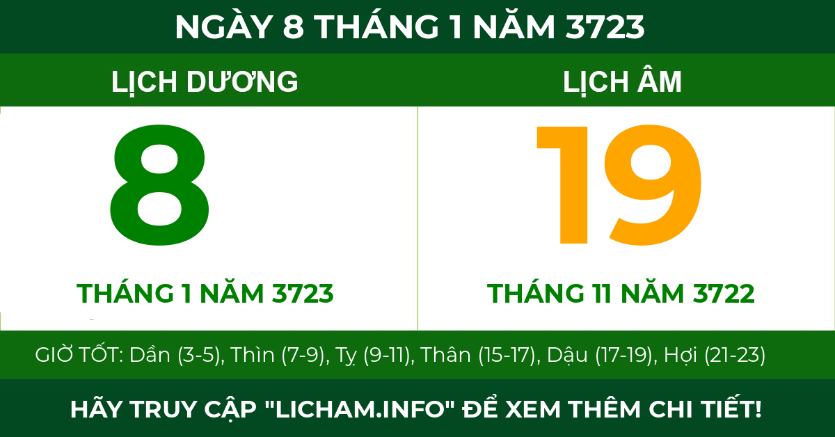 lịch âm ngày 8 tháng 1 năm 3723