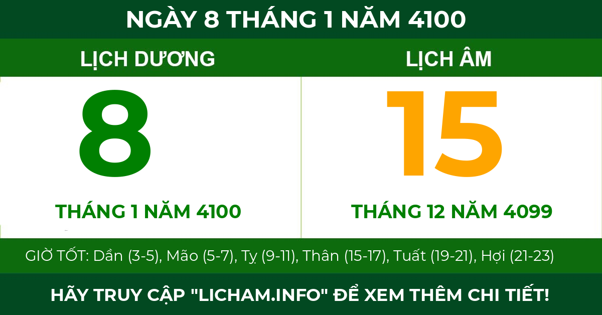 lịch âm ngày 8 tháng 1 năm 4100