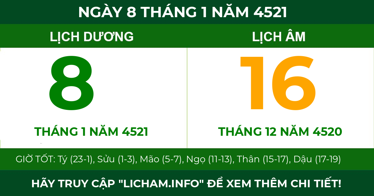 lịch âm ngày 8 tháng 1 năm 4521