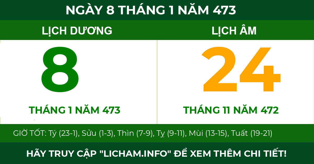 lịch âm ngày 8 tháng 1 năm 473