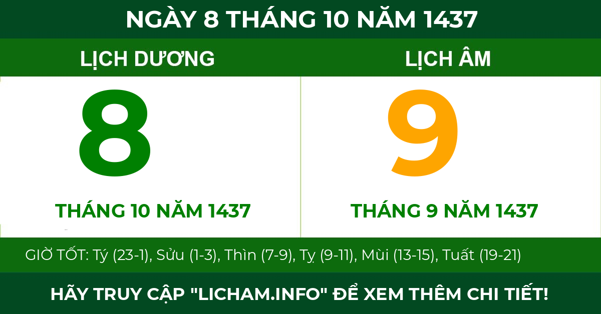 lịch âm ngày 8 tháng 10 năm 1437