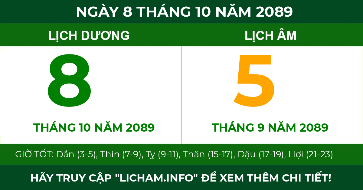 lịch âm ngày 8 tháng 10 năm 2089