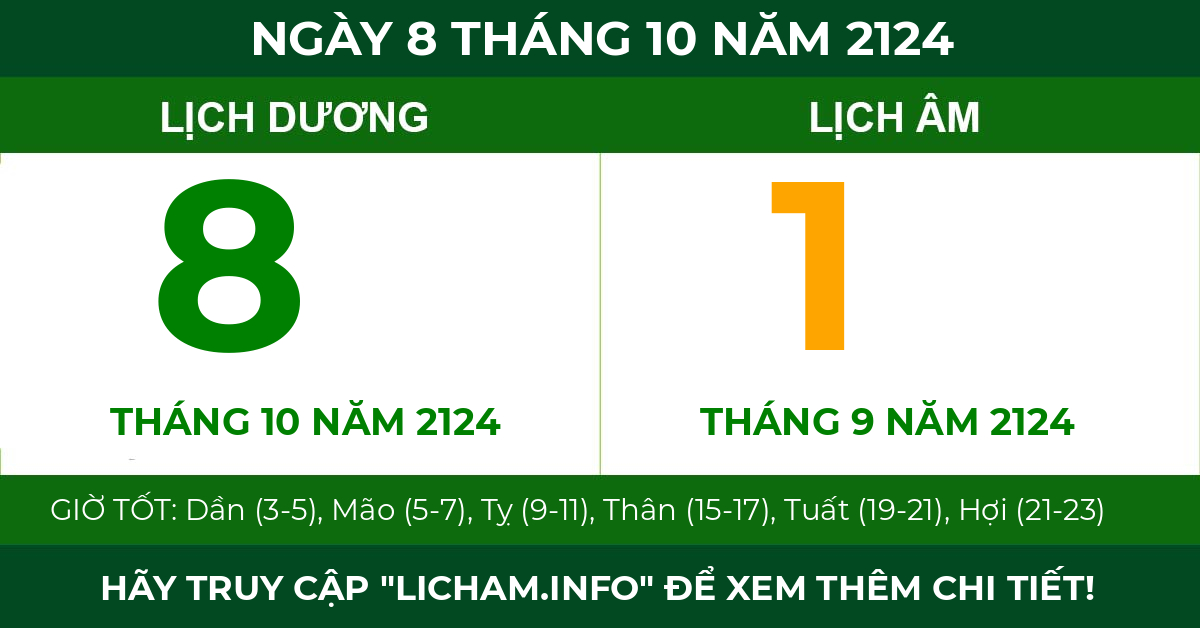 lịch âm ngày 8 tháng 10 năm 2124