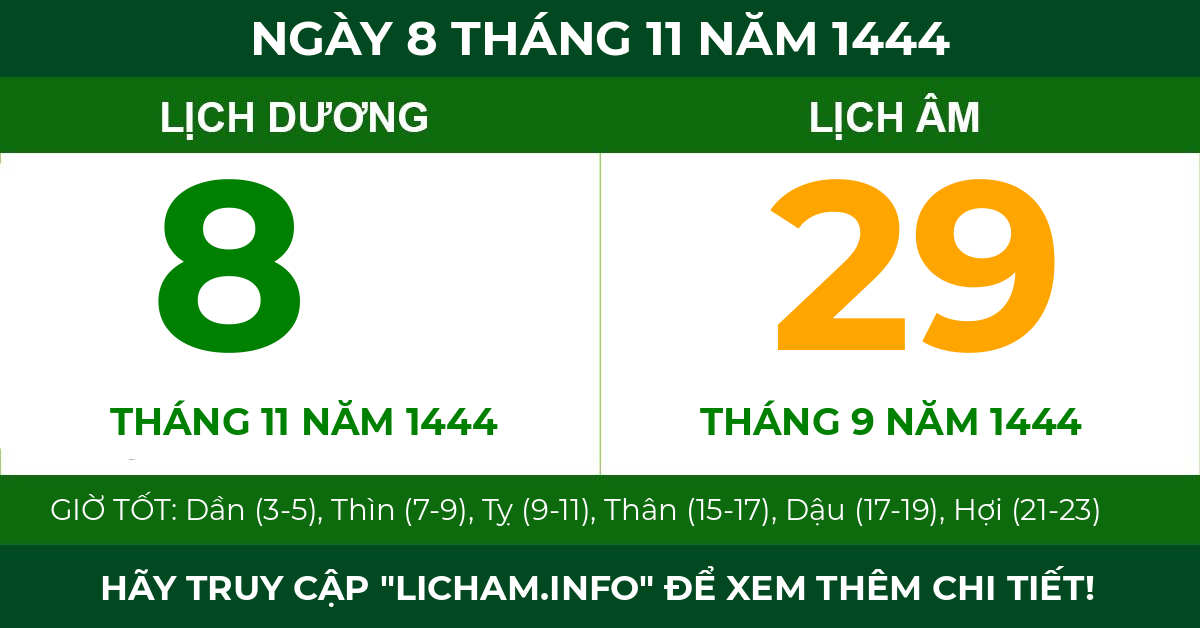 lịch âm ngày 8 tháng 11 năm 1444