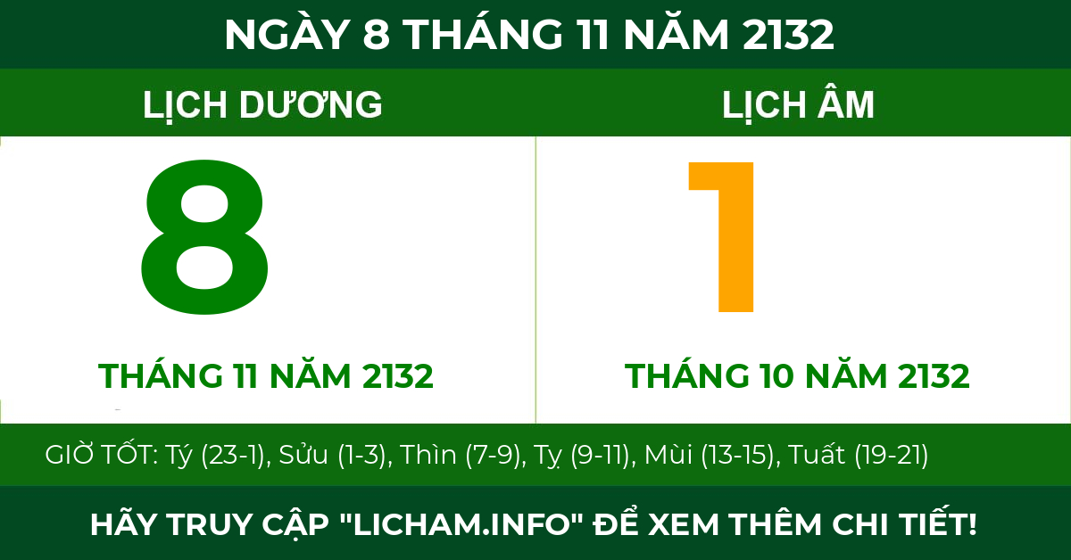 lịch âm ngày 8 tháng 11 năm 2132