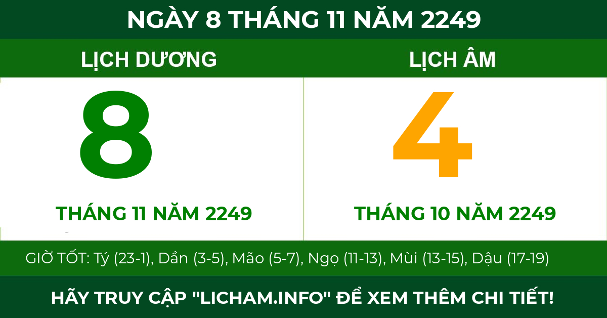 lịch âm ngày 8 tháng 11 năm 2249