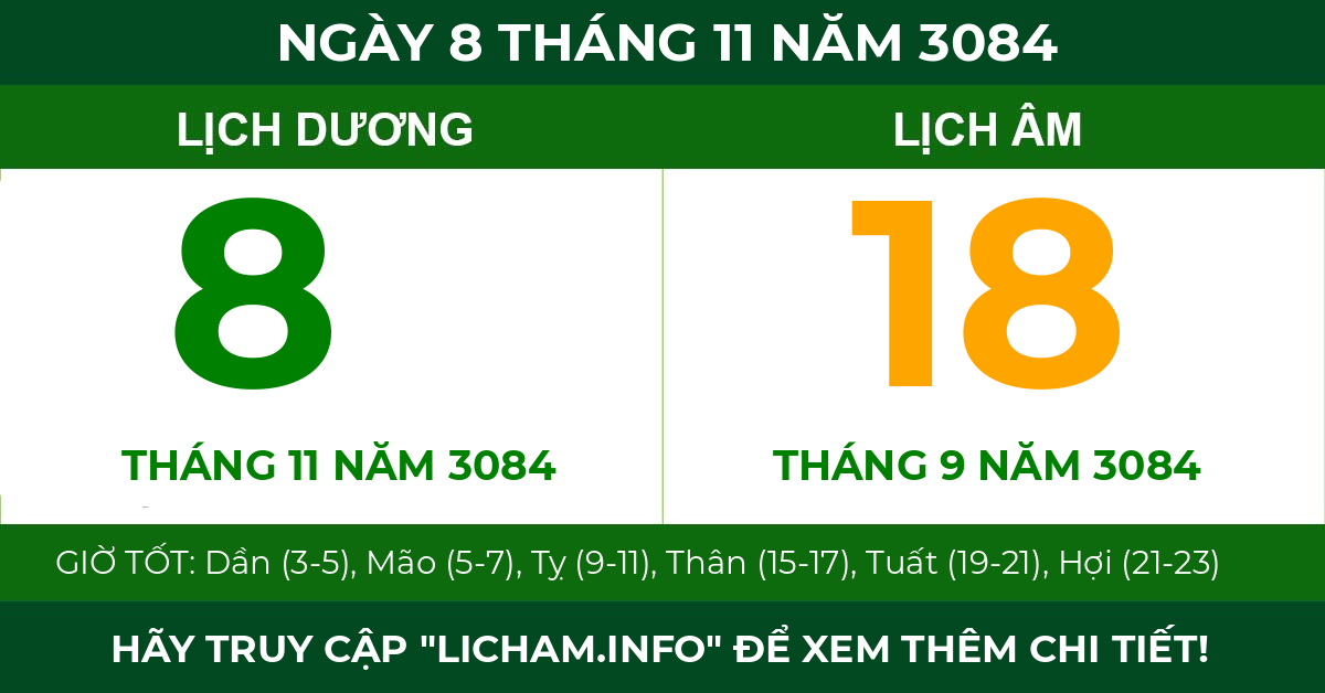 lịch âm ngày 8 tháng 11 năm 3084