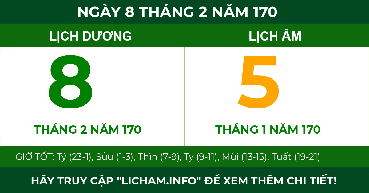 lịch âm ngày 8 tháng 2 năm 170
