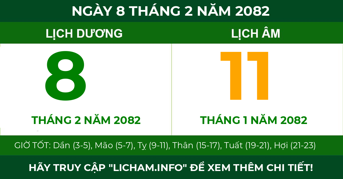 lịch âm ngày 8 tháng 2 năm 2082