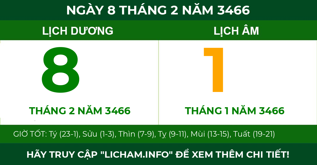 lịch âm ngày 8 tháng 2 năm 3466