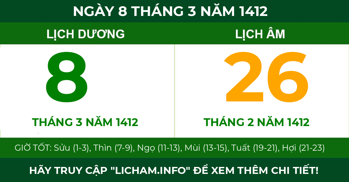 lịch âm ngày 8 tháng 3 năm 1412