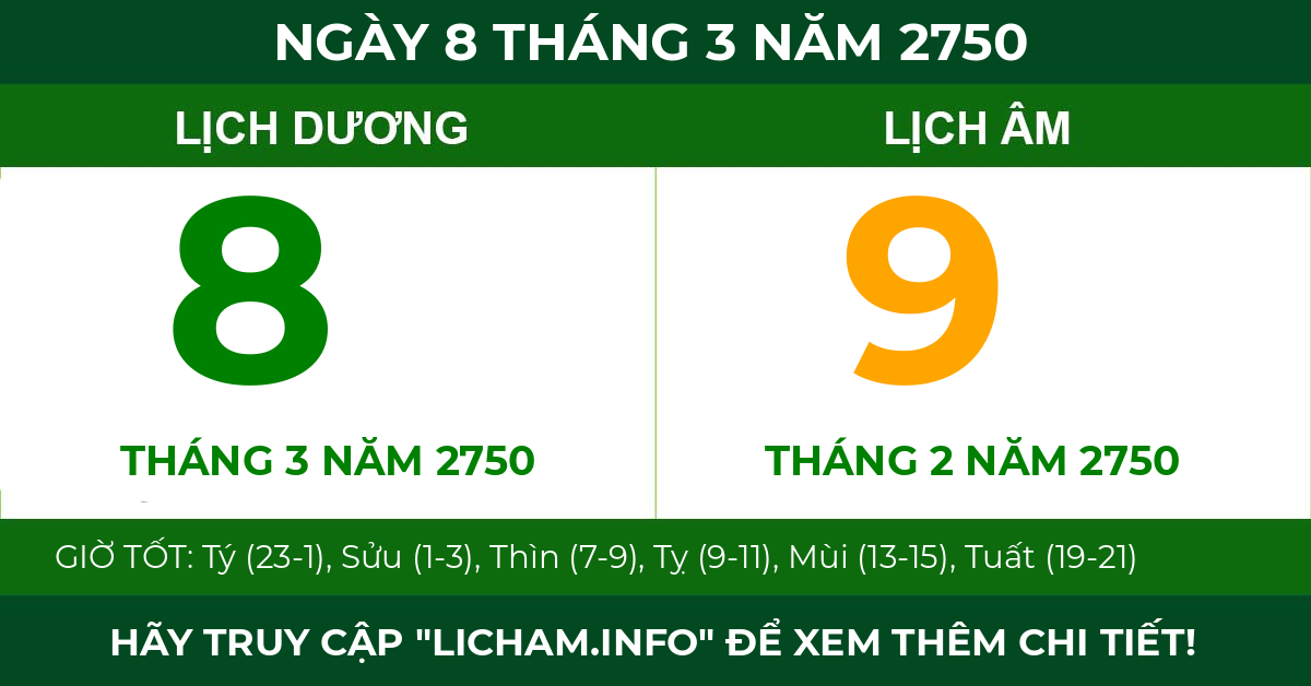 lịch âm ngày 8 tháng 3 năm 2750