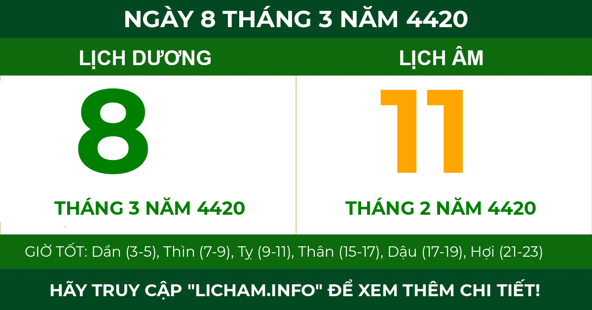 lịch âm ngày 8 tháng 3 năm 4420