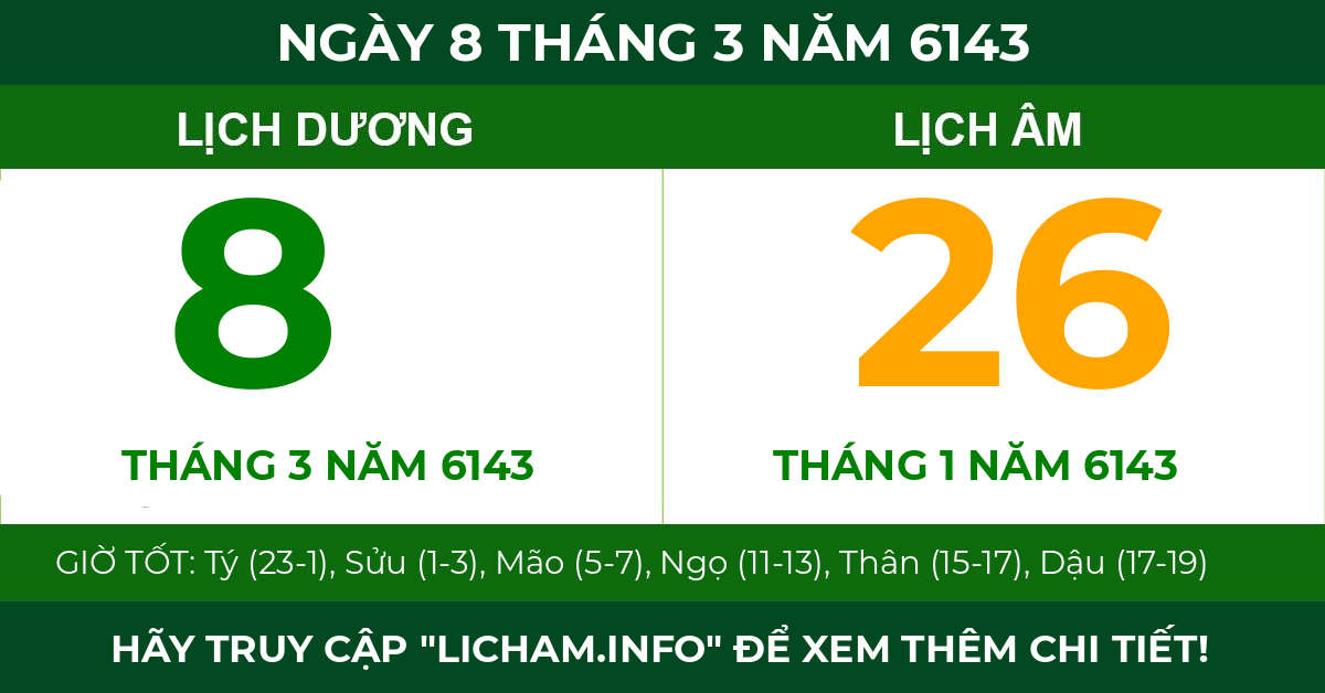 lịch âm ngày 8 tháng 3 năm 6143